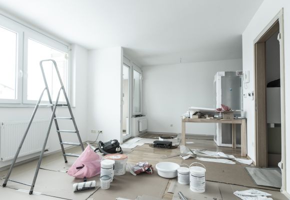 Reforma residencial em andamento